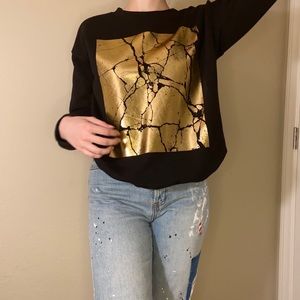 Back & shiny gold sweater
